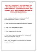 NY STATE INSURANCE LICENSE PRACTICE  EXAM EXAM 2025&vert; BRAND NEW ACTUAL  EXAM WITH 100&percnt; VERIFIED QUESTIONS AND  CORRECT SOLUTIONS&vert; GUARANTEED VALUE  PACK&vert; ACE YOUR GRADES&period;