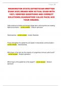 WASHINGTON STATE ESTHETICIAN WRITTEN  EXAM 2025&vert; BRAND NEW ACTUAL EXAM WITH  100&percnt; VERIFIED QUESTIONS AND CORRECT  SOLUTIONS&vert; GUARANTEED VALUE PACK&vert; ACE  YOUR GRADES&period;