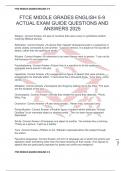 FTCE MIDDLE GRADES ENGLISH 5-9 ACTUAL EXAM GUIDE QUESTIONS AND ANSWERS 2025