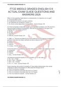 FTCE MIDDLE GRADES ENGLISH 5-9 ACTUAL EXAM GUIDE QUESTIONS AND ANSWERS 2025