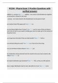 PCOM - Pharm Exam 1 Practice Questions with verified answers
