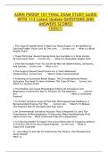 AORN PERIOP 101 FINAL EXAM STUDY GUIDE WITH 113 Latest Update QUESTIONS AND ANSWERS SCORED  100&percnt;&excl;&excl;&excl;