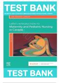 Test Bank for Leifer's Introduction to Maternity & Pediatric Nursing in Canada&comma; 1st edition&comma;All chapters&vert;&vert; Complete Guide A&plus;