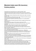 Maryland state exam life insurance license practice QUESTIONS AND CORRECT DETAILED ANSWERS WITH RATIONALES 2025&sol;2026 &lpar;VERIFIED ANSWERS&rpar; &vert;ALREADY GRADED A&plus;