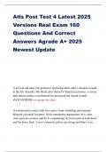 Atls Post Test 4 Latest 2025 Versions Real Exam 160 Questions And Correct Answers Agrade A&plus; 2025 Newest Update 