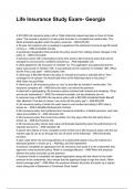 Life Insurance Study Exam- Georgia QUESTIONS AND CORRECT DETAILED ANSWERS WITH RATIONALES 2025&sol;2026 &lpar;VERIFIED ANSWERS&rpar; &vert;ALREADY GRADED A&plus;