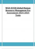 WGU-D358 Global Human Resource Management Pre Assessment 2024-2025 Tests