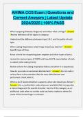 AHIMA CCS Exam &vert; Questions and Correct Answers &vert; Latest Update 2024&sol;2025 &vert; 100&percnt; PASS