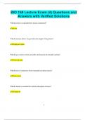 BIO 168 Lecture Exam &lpar;4&rpar; Questions and Answers with Verified Solutions