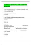 CSIA Quiz Questions with Complete Solutions
