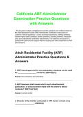 California ARF Administrator Examination Practice Questions with Answers &ndash; Complete Practice Exam Material