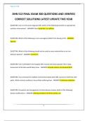 DHN 512 FINAL EXAM 300 QUESTIONS AND VERIFIED CORRECT SOLUTIONS LATEST UPDATE THIS YEAR