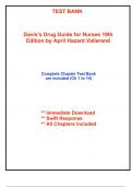 Test Bank for Davis's Drug Guide for Nurses 19th Edition by April Hazard Vallerand - 2025 Published &lpar;All Chapters included&rpar;