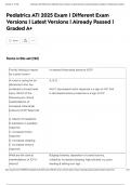 Pediatrics ATI 2025 Exam &vert; Different Exam Versions &vert; Latest Versions &vert; Already Passed &vert; Graded A&plus;