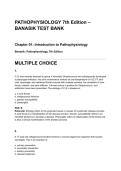 Test Bank Pathophysiology 7th Edition Jacquelyn Banasik 2026 Complete Chapters Exam Questions and Answers