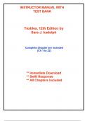 Instructor&rsquo;s Manual with Test bank for Textiles&comma; 12th Edition by kadolph &lpar;All Chapters included&rpar;