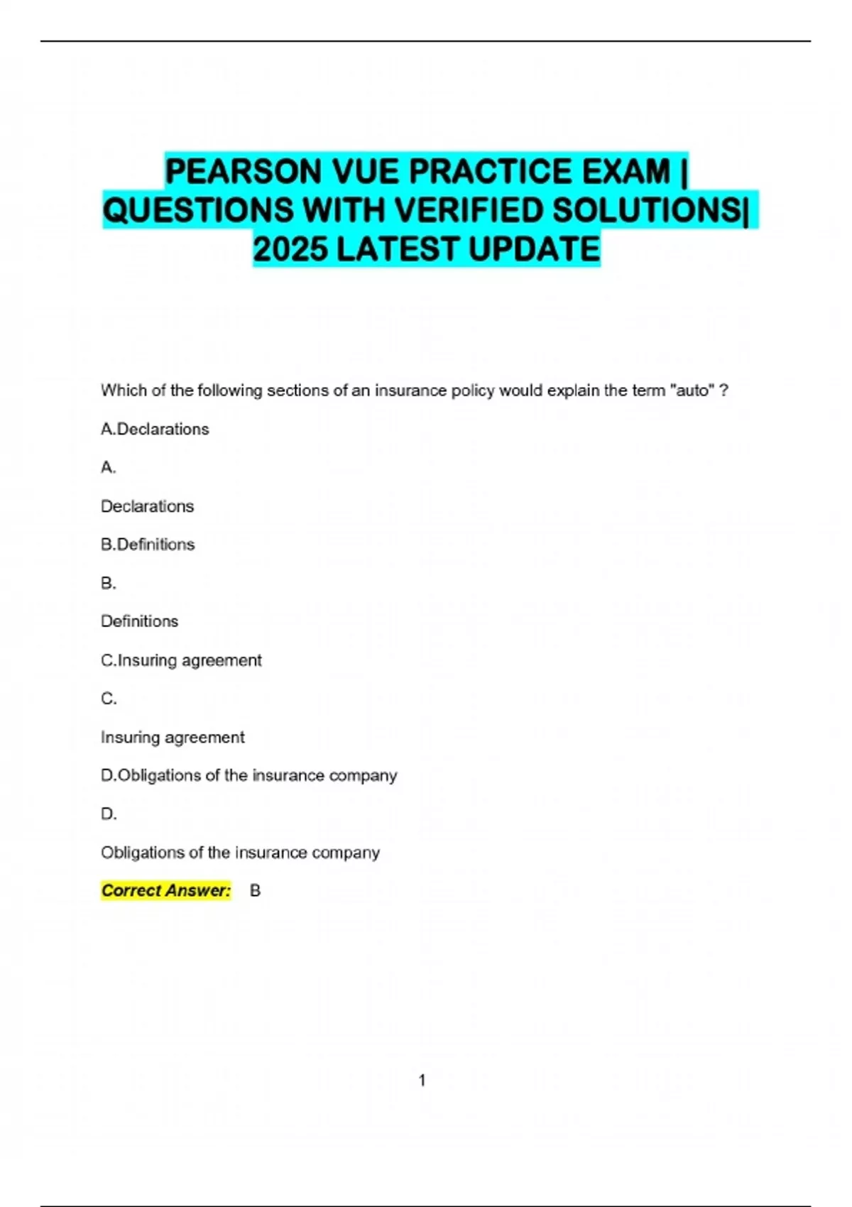 PEARSON VUE PRACTICE EXAM | QUESTIONS WITH VERIFIED SOLUTIONS| 2025 ...