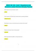 GRCC BI 122 - Unit 1 Questions and Answers Latest Version Already Passed