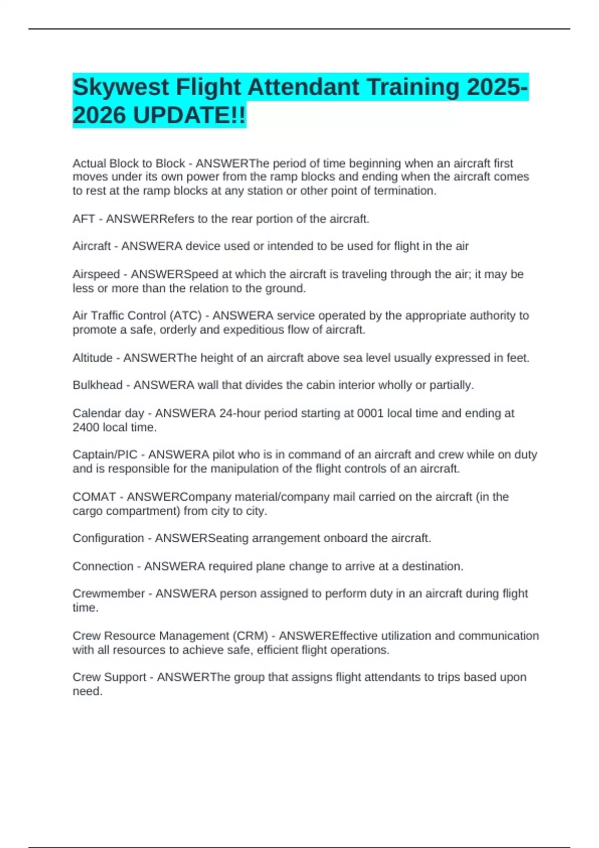 Skywest Flight Attendant Training UPDATE!! - Skywest Flight Attendant ...