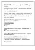 NURS 5327&colon; Theory Development Questions With Complete Solutions