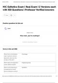 NIC Esthetics Exam &vert; Real Exam &vert; 2 Versions each with 100 Questions &vert; Professor Verified Answers