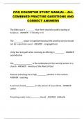 COG EXHORTER STUDY MANUAL - ALL  COMBINED PRACTISE QUESTIONS AND  CORRECT ANSWERS