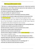 Med-Surg&colon; Cardiovascular Review Questions and Answers 100&percnt; Pass&lpar;2025&sol;2026&rpar;