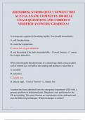 &lpar;HONDROS&rpar; NUR200 QUIZ 2 NEWEST 2025  ACTUAL EXAM&vert; COMPLETE 200 REAL  EXAM QUESTIONS AND CORRECT  VERIFIED ANSWERS&sol; GRADED A&plus;