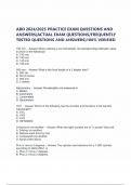 ABO 2024&sol;2025 PRACTICE EXAM QUESTIONS AND ANSWERS&lpar;ACTUAL EXAM QUESTIONS&sol;FREQUENTLY TESTED QUESTIONS AND ANSWERS&rpar;100&percnt; VERIFIED