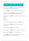 TCEQ IRRIGATION LICENSE STUDY  GUIDE QUESTIONS AND ANSWERS 