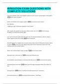 IRRIGATION EXAM QUESTIONS WITH  COMPLETE SOLUTIONS 