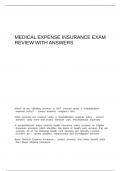Medical Expense Insurance Exam Review