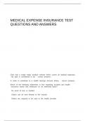 Medical Expense Insurance Test Questions