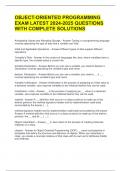 OBJECT-ORIENTED PROGRAMMING EXAM LATEST 2024-2025 QUESTIONS WITH COMPLETE SOLUTIONS 