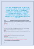 WGU D521 INTRODUCTION TO MEDICAL  CODING OBJECTIVE ASSESSEMENT FINAL  EXAM 2025 WITH ACTUAL CORRECT  QUESTIONS AND VERIFIED DETAILED  ANSWERS &vert;FREQUENTLY TESTED  QUESTIONS AND SOLUTIONS &vert;ALREADY  GRADED A&plus;&vert; &vert;GUARANTEED PASS&vert;LATEST  UPDATE