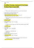 SOLVED Elaborated Certified Nursing Assistant CNA Exam Written State Exam 2025