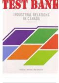 Test Bank for Industrial Relations in Canada by Hebdon Robert&comma; Brown Travor&period;