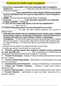 Final Exam for Medicolegal Investigation with verified questions and answers  2025