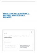 ACBIS EXAM 142 QUESTIONS & ANSWERS VERIFIED 100&percnt; CORRECT&excl;&excl; 
