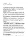 CA PT Law Exam QUESTIONS AND CORRECT DETAILED ANSWERS WITH RATIONALES 2025&sol;2026 &lpar;VERIFIED ANSWERS&rpar; &vert;ALREADY GRADED A&plus;