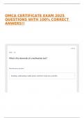 OMCA CERTIFICATE EXAM 2025 QUESTIONS WITH 100&percnt; CORRECT ANWERS&excl;&excl;