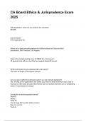 CA Board Ethics & Jurisprudence Exam 2025 QUESTIONS AND CORRECT DETAILED ANSWERS WITH RATIONALES 2025&sol;2026 &lpar;VERIFIED ANSWERS&rpar; &vert;ALREADY GRADED A&plus;