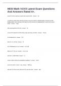 HESI Math V1&sol;V2 Latest Exam Questions And Answers Rated A&plus;&period;