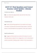 ACCT 311 Final Questions and Correct  Answers&sol; Latest Update &sol; Already  Graded