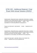 QTM 100 - Additional Material&comma; Final Exam With Actual Solution &lpar;2025&rpar;&excl;&excl;