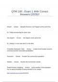 QTM 100 - Exam 1 With Correct Answers &lpar;2025&rpar;&excl;&excl;