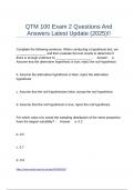 QTM 100 Exam 2 Questions And Answers Latest Update &lpar;2025&rpar;&excl;&excl;