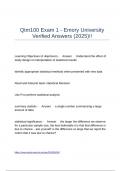 Qtm100 Exam 1 - Emory University Verified Answers &lpar;2025&rpar;&excl;&excl;