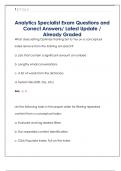 Analytics Specialist Exam Questions and  Correct Answers&sol; Latest Update &sol;  Already Graded