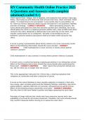 RN Community Health Online Practice 2025 A Questions and Answers with complete solution&lpar;Graded A&plus;&rpar;